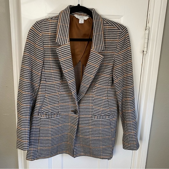 Old Navy Houndstooth Plaid Ponte Knit Blazer, Womens Small X-Small - Picture 14 of 16